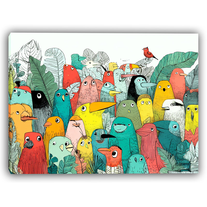 Colourful Canopy Gathering Wrapped Canvas Wall Art