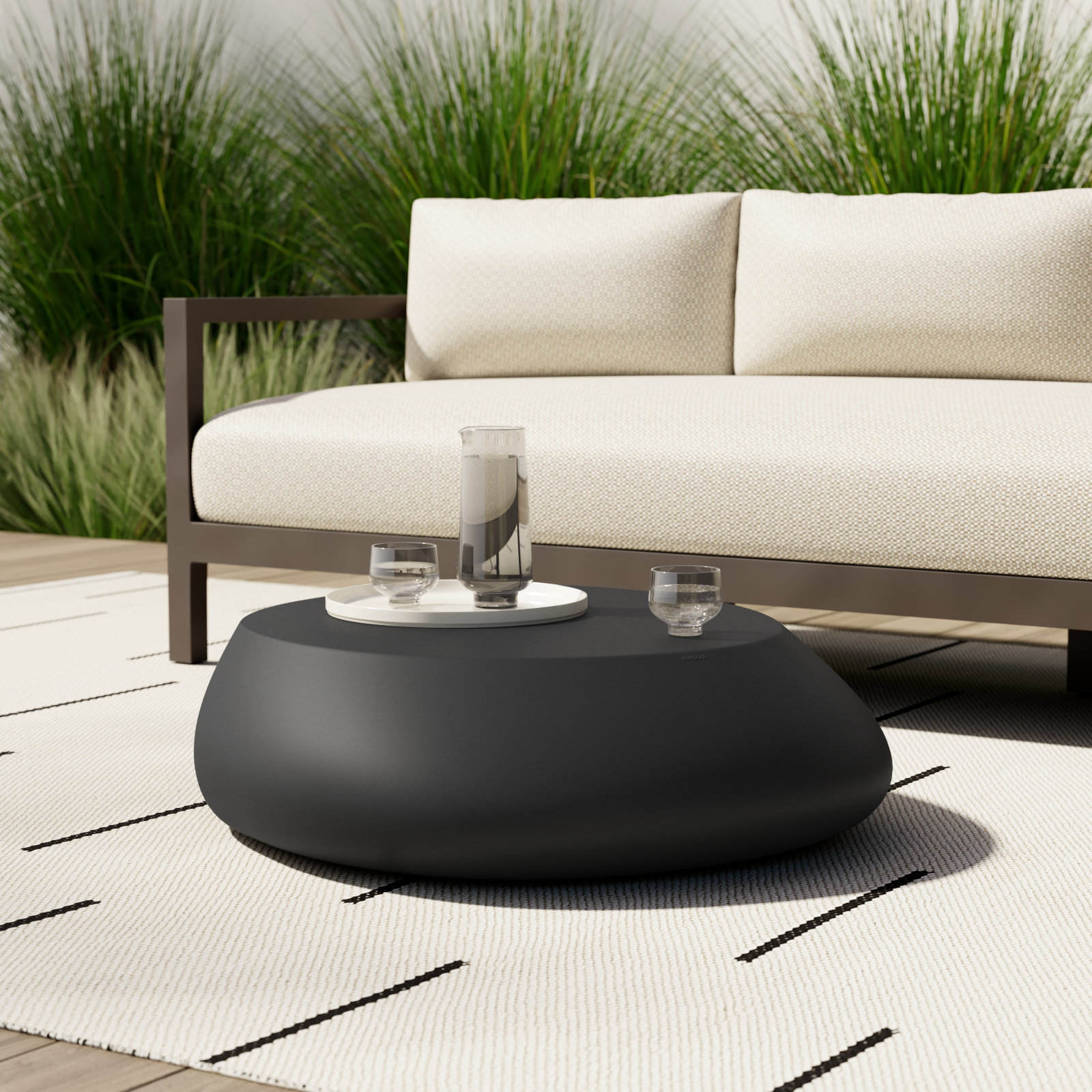 Stone 34" Patio Table, Anthracite