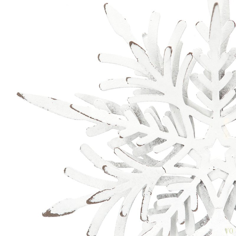 Cintre en forme de flocon de neige en fer 6,1 x 1,8 x 6,3 po, boules de Noël suspendues décoratives pour décorations de fêtes, ensemble de 6