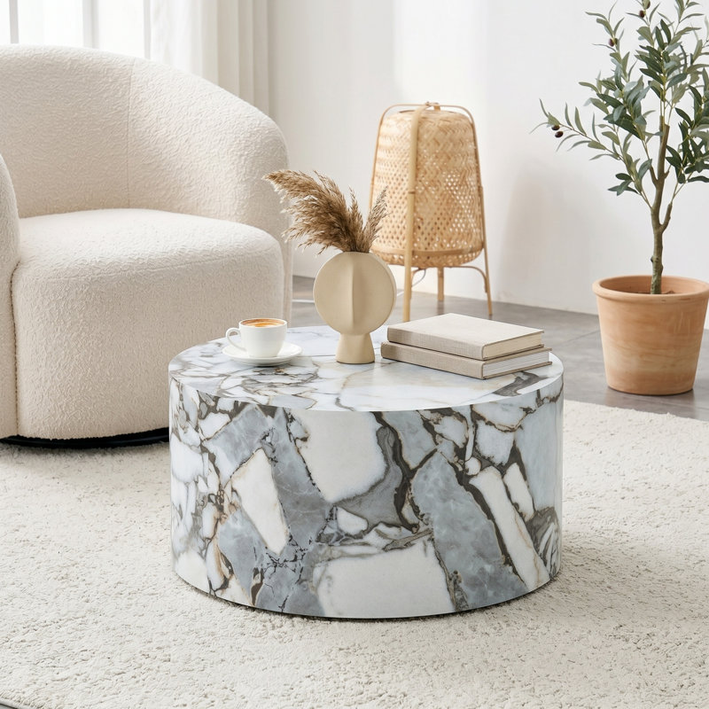 Table basse Minimalist, Blanc / Gris