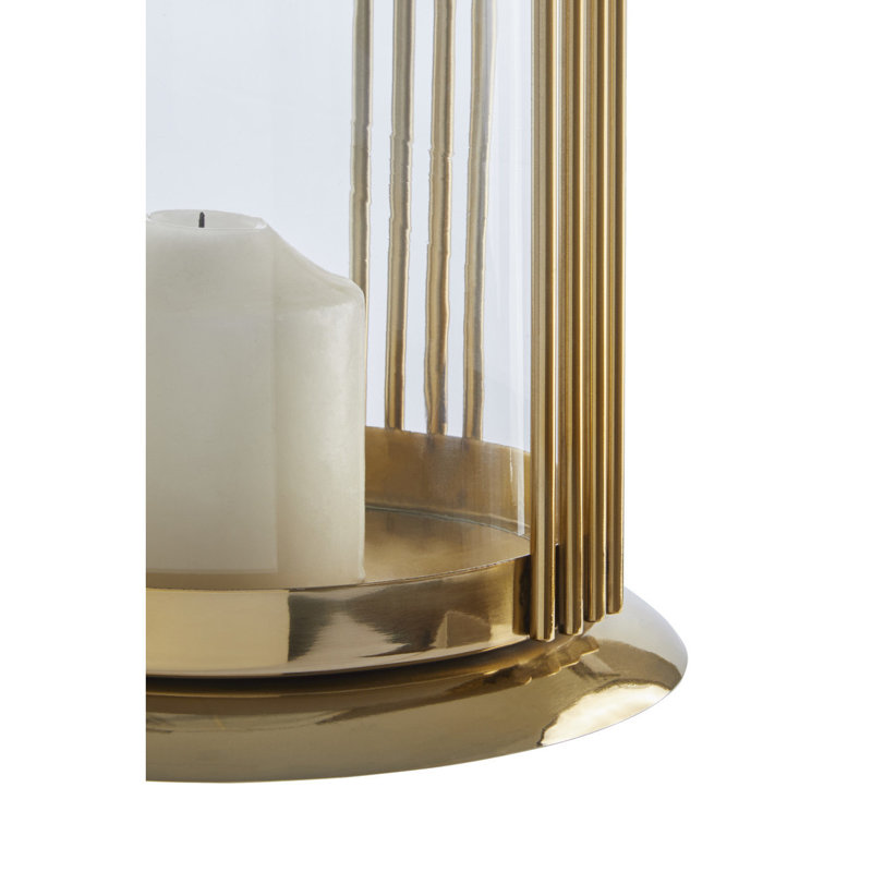 Cyrus Tabletop Lantern, 39 cm H x 19 cm W x 19 cm D, Gold