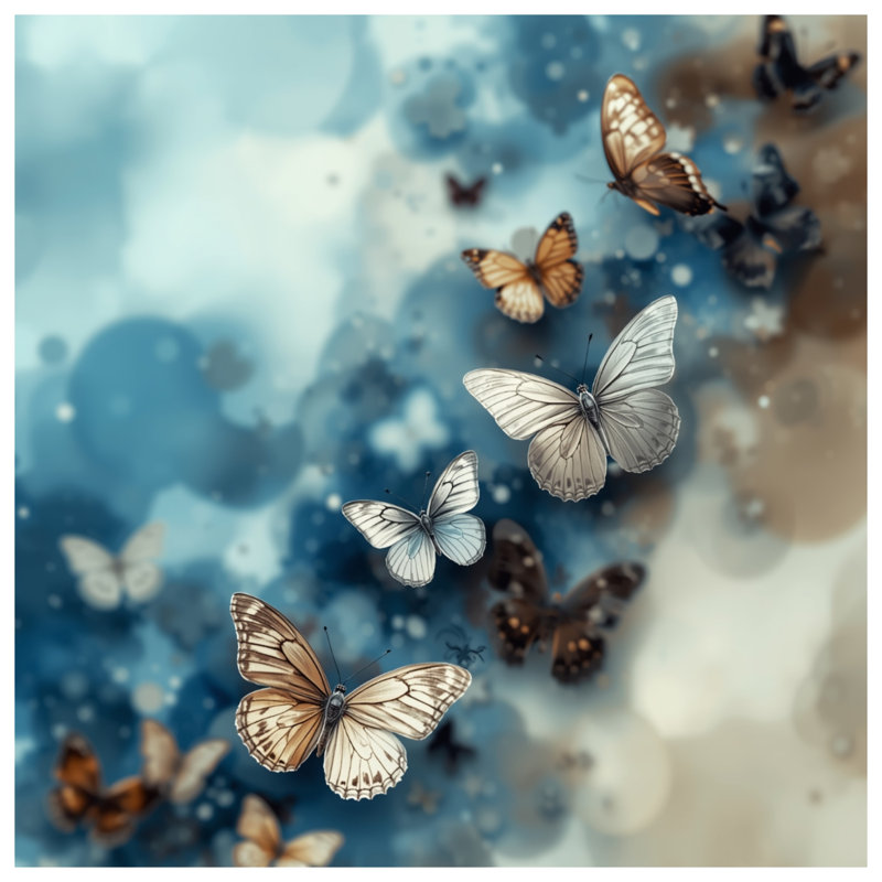 Rideaux de douche Butterflies In Flight, 70in W x 84in H