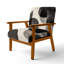 Chaise rembourrée à formes abstraites - Fauteuil à courbes minimalistes noir et blanc-2022017861