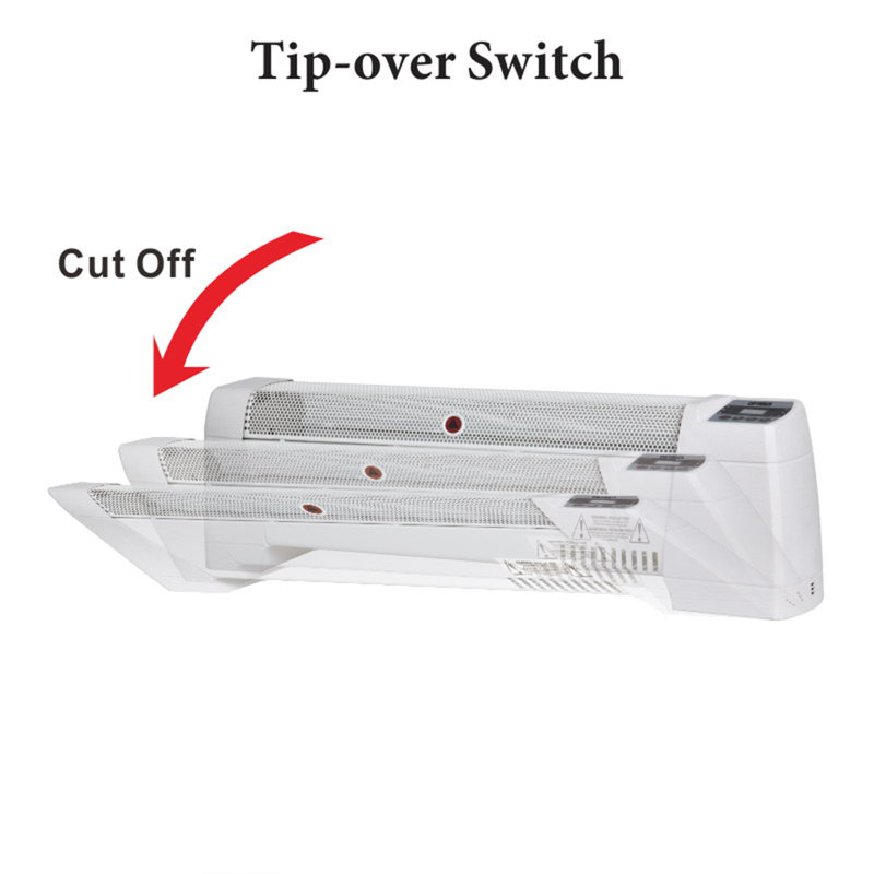 Optimus 30" White Electric Baseboard Convection Heater with Thermostat