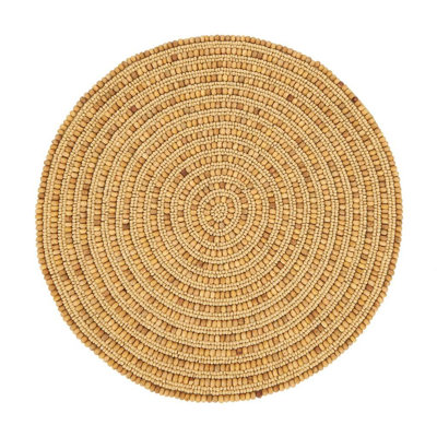 Dagur Wood Beads, Polyester No Pattern Round