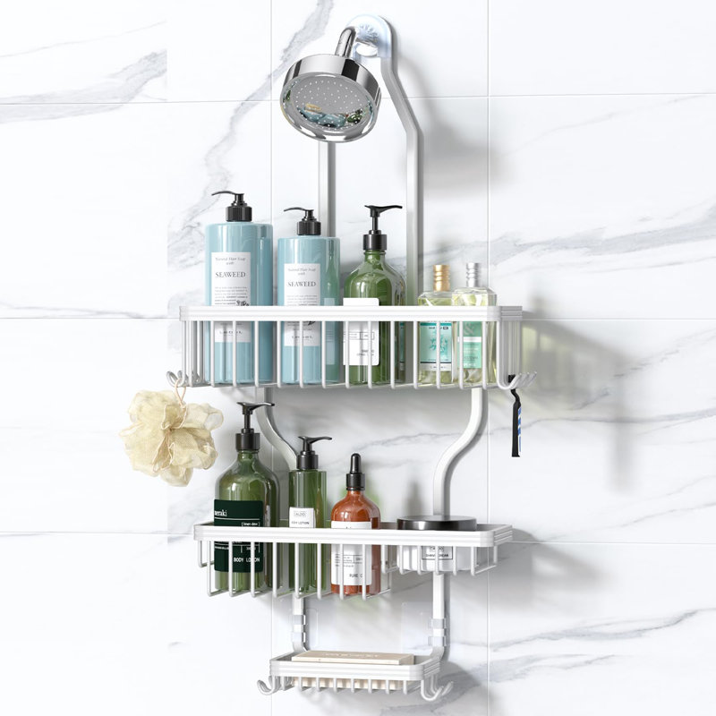 Suction Shower Caddy, White