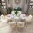 Magallanes 6-Person Extendable Table Dining Set with Velvet Dining Chair-1814485568-1814485571