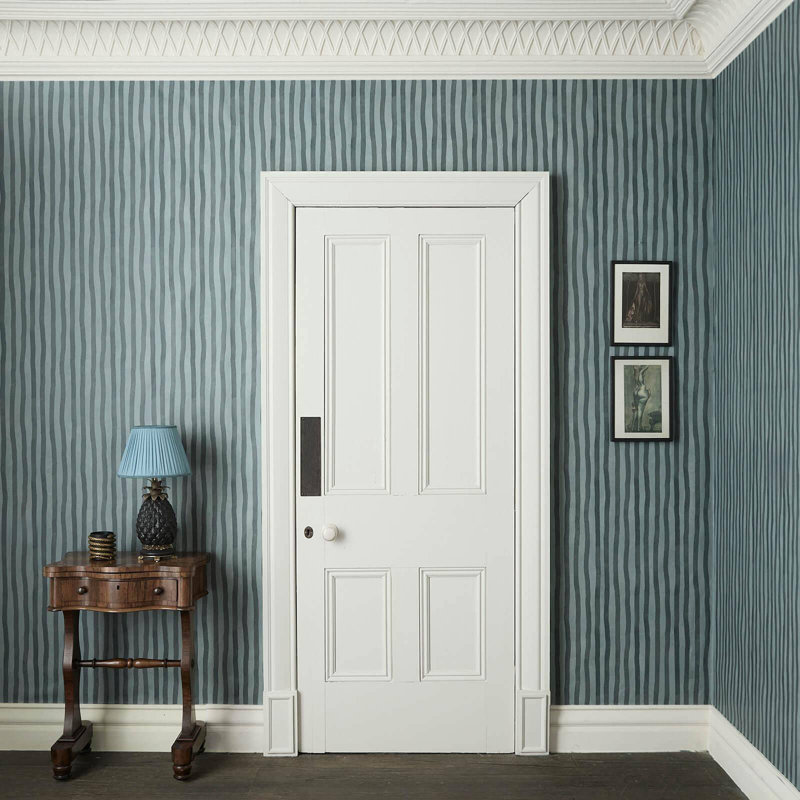 ARTIST'S STRIPE Wallpaper - Apatite 9'10" - full height wallpaper