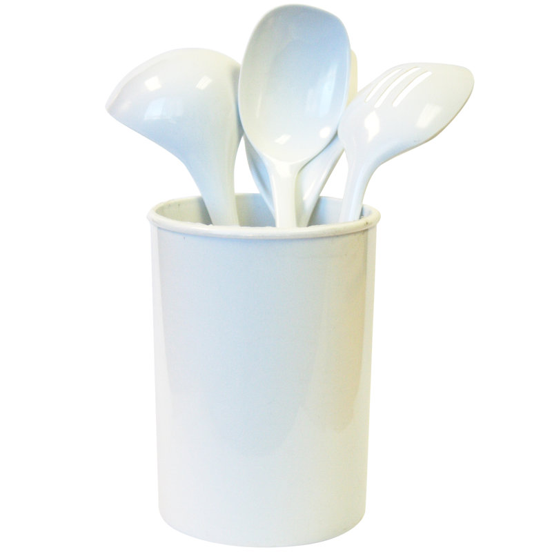 Ebern Designs Alicio 5 Utensil Set, White