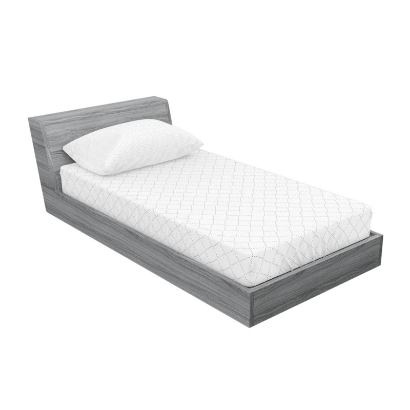 Microfiber Geometric Sheet Set, Twin Sheet Set with Fitted Sheet, White/Gray Geometric