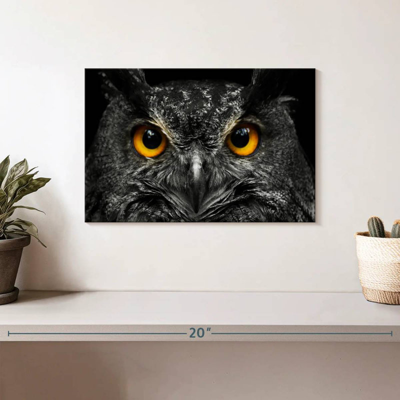 Hibou jaune, H 8 po x l 12 po