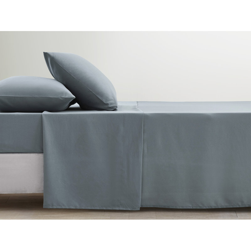Washed Microfiber Bedding Microfiber Sheet Set, Cal.King Sheet Set + Fitted Sheet + 2 Pillowcases, Dusty Blue
