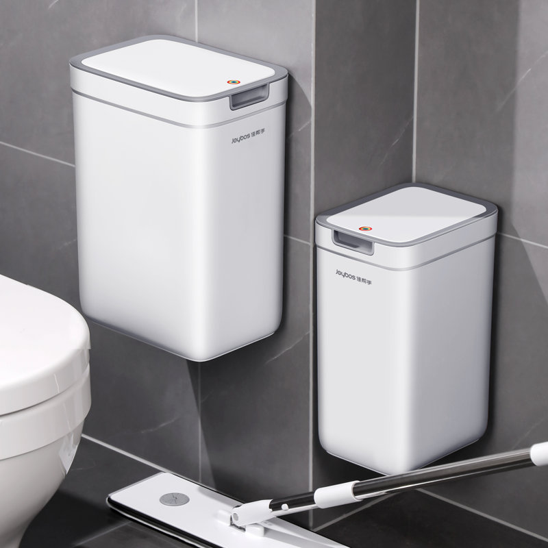 Poubelle de salle de bain Joybos, paquet de 2 (3,6 gallons et 2,4 gallons), poubelle de garage murale avec couvercle escamotable pour un usage domestique