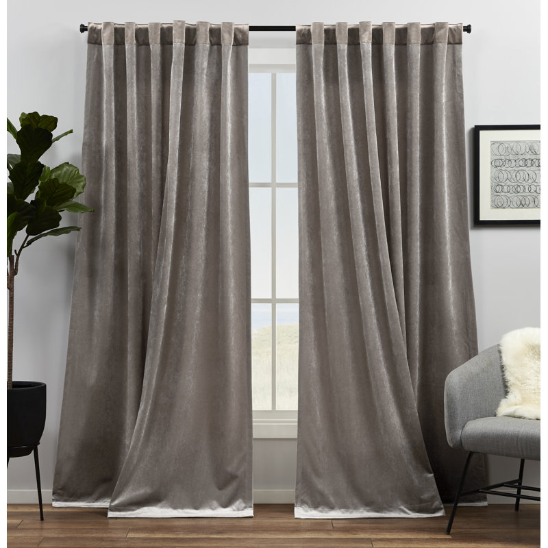 Panneau de rideau obscurcissant en velours épais et épais, L 52 po x L 84 po, Taupe