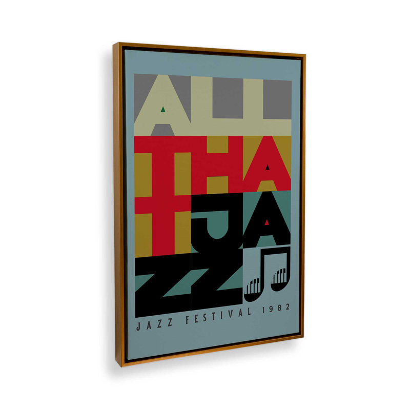 «Jazz Fest», affiche sur toile encadrée, Or poli, H 18,75 po x l 12,75 po