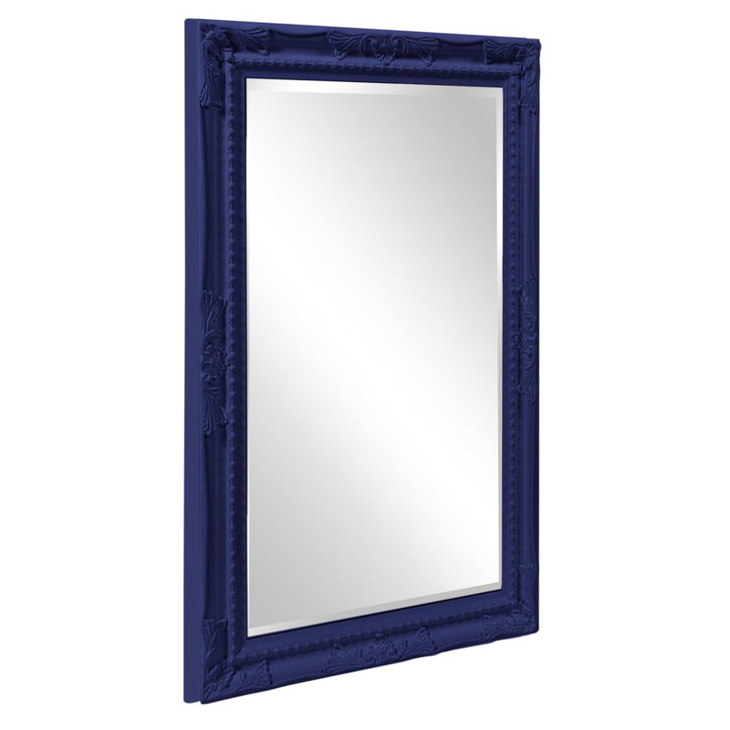 Miroir d'appoint biseauté traditionnel, Bleu marine brillant