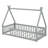 Children Tent-Shaped Floor Bed With Protective Guardrails-2036190917-2036190915