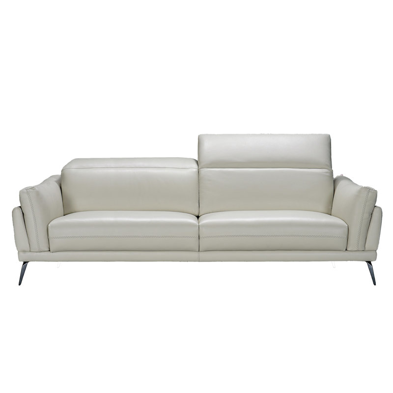 Dayse Leather Loveseat, Gray