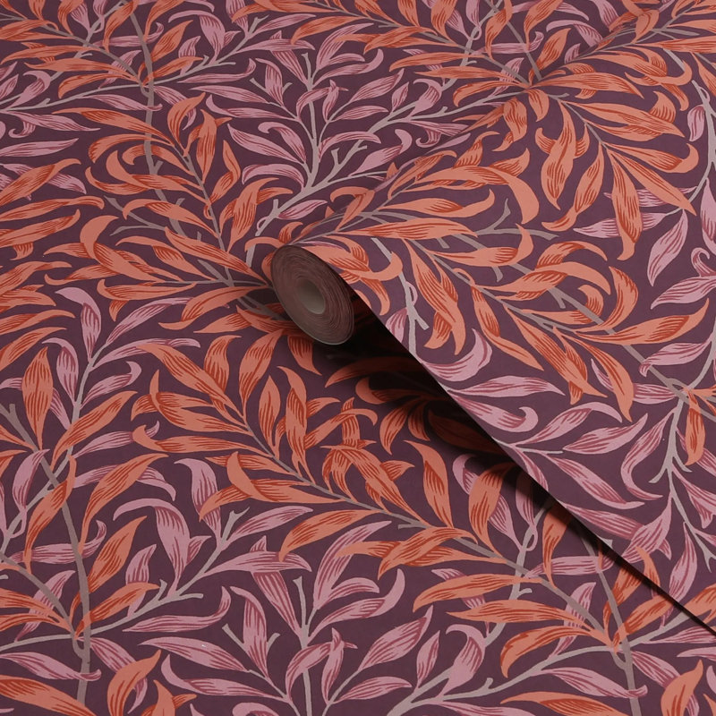 William Morris At Home Willow Bough Floral Wallpaper, Purple