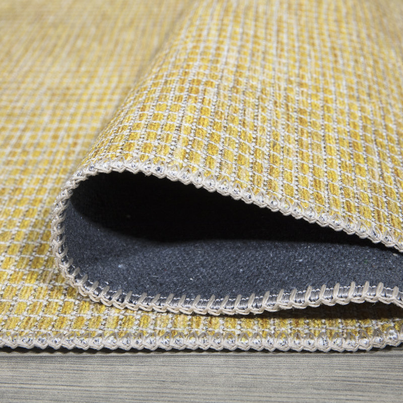 Tapis en coton lavable à la machine, infroissable, à tissage plat, pour le salon, le couloir, Rectangle 2 pi 7 po x 6 pi
