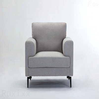Light Gray Linen For Cozy Living Rooms Fabric Upholstered Chair