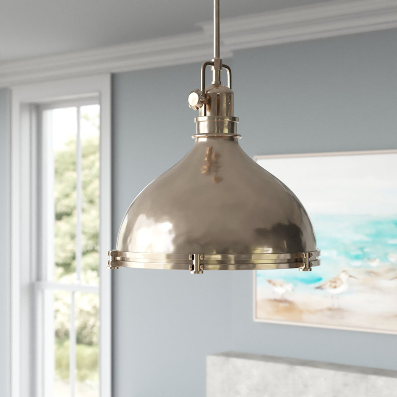 1 - Light Single Pendant, Polished Nickel