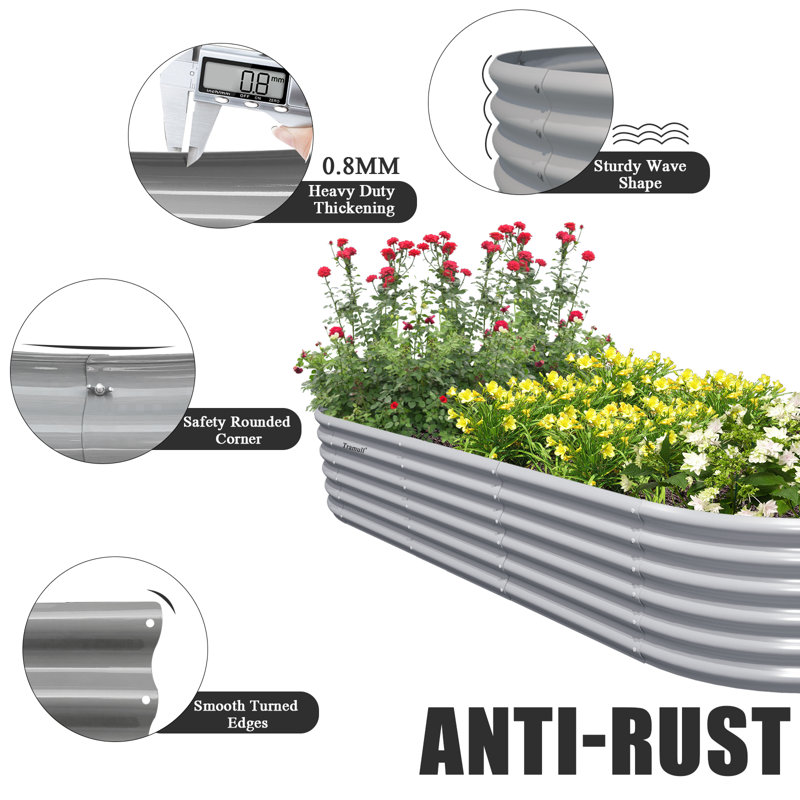 Ruthanna Raised Garden Bed, Gray
