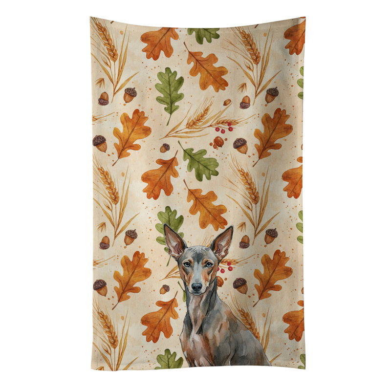 Xoloitzcuintli Heirloom Fall Kitchen Towel, Xoloitzcuintli