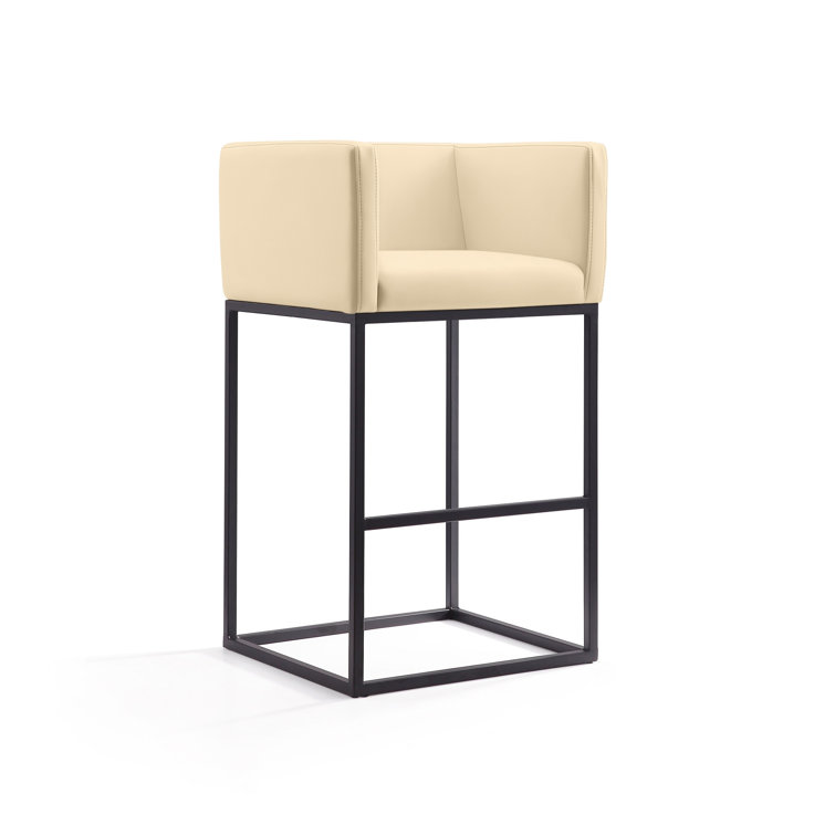 Upholstered Counter Stool with Metal Frame