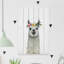 'Flower Crowned Llama' Print On White Wood-1252110900
