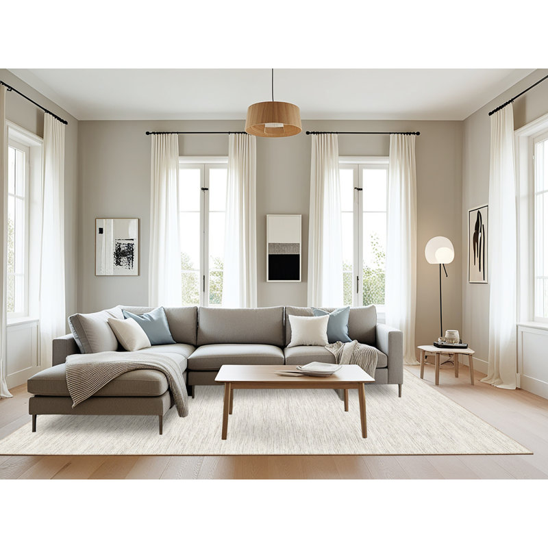 Tapis beige contemporain, Rectangle 8 pi x 12 pi