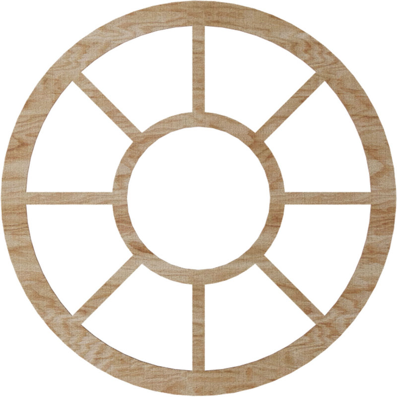 Grace Wood Fretwork Pierced Ceiling Medallion, 34" H x 34" W x 0.25" D, Oak