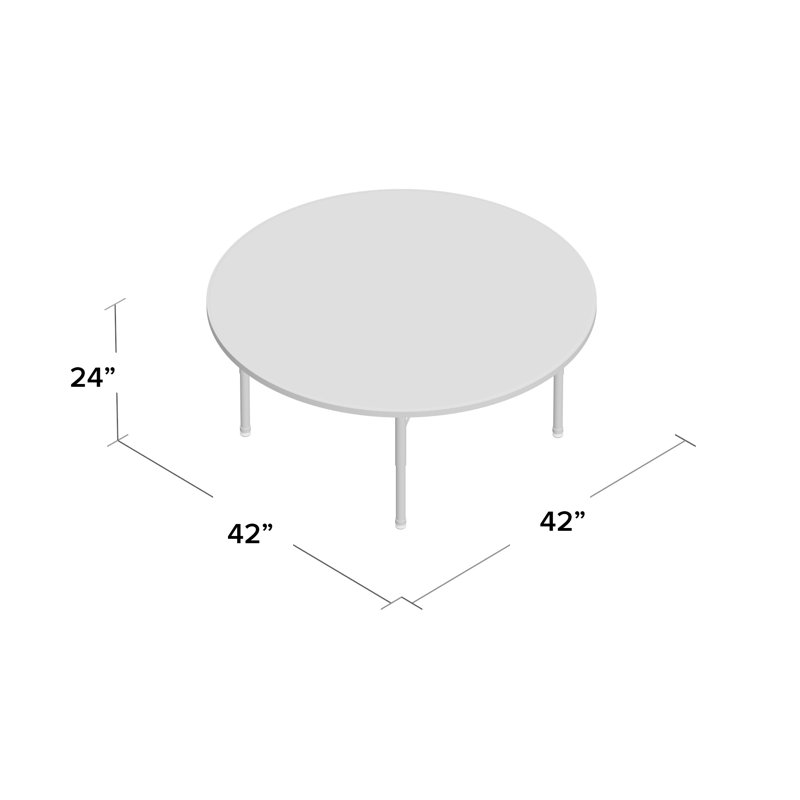 Table d'activité à hauteur réglable MG, H 24 po x L 42 po x l 42 po, Chêne solaire