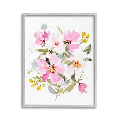 Rose, chalet, fleurs, giclée, art par Victoria, Barnes