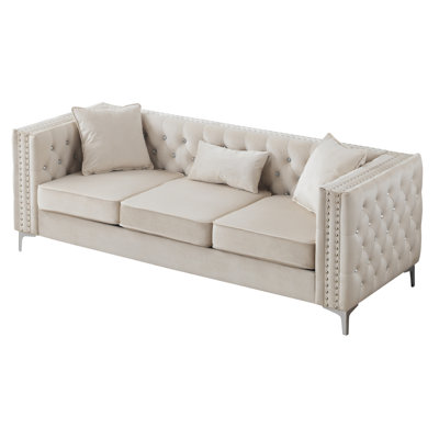 Cannella 86'' Velvet Sofa