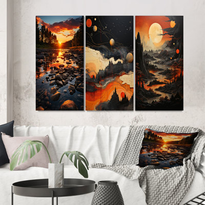 Kentucky Landscape River - ensemble de 3 impressions