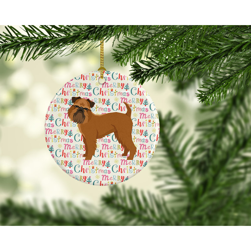 Décoration de Noël suspendue Brussels Griffon Merry Christmas