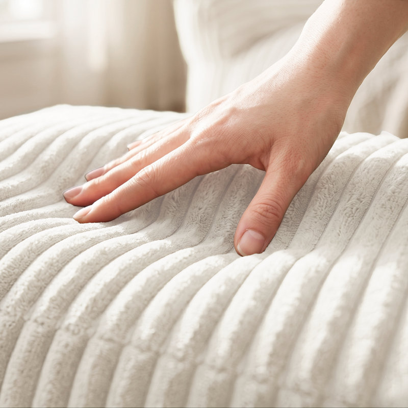Compression Bean Bag Chair with Ottoman , Comfy Memory Foam Large Lazy Sofa, Beige Corduroy