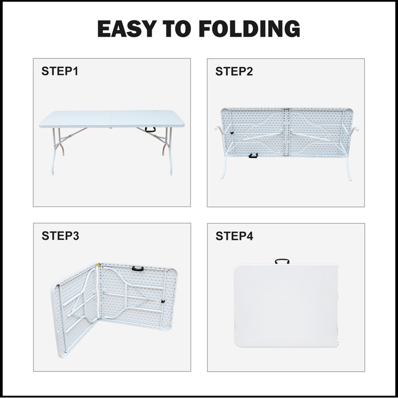 Leanda Rectangular Plastic Outdoor Folding Camping Table
