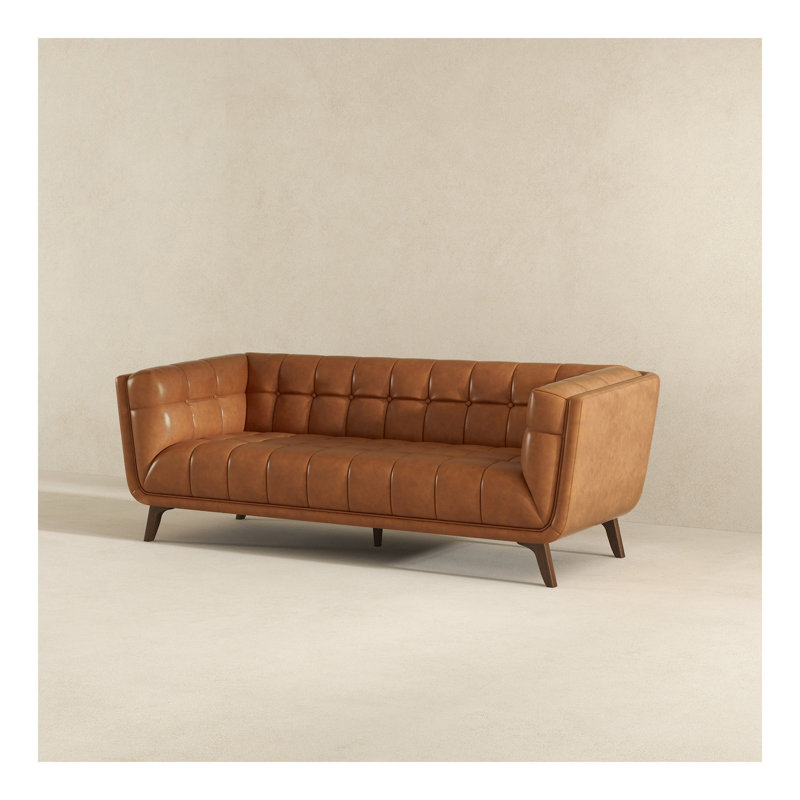 Addison Leather Sofa (84" Cognac)