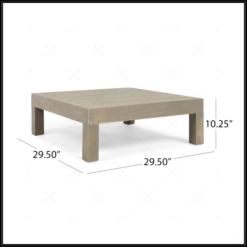 Table basse, table basse d'extérieur, table carrée en bois