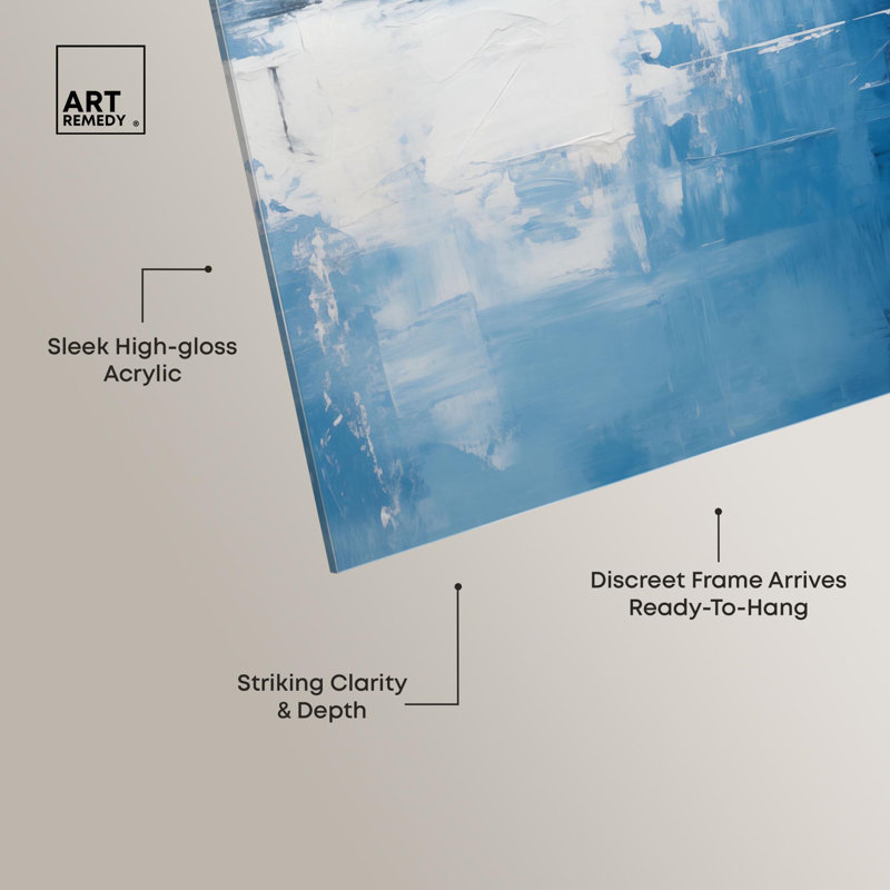 Layers of Blue Acrylique, art abstrait bleu par Art Remedy, prêt à être accroché, H 12 po x l 12 po