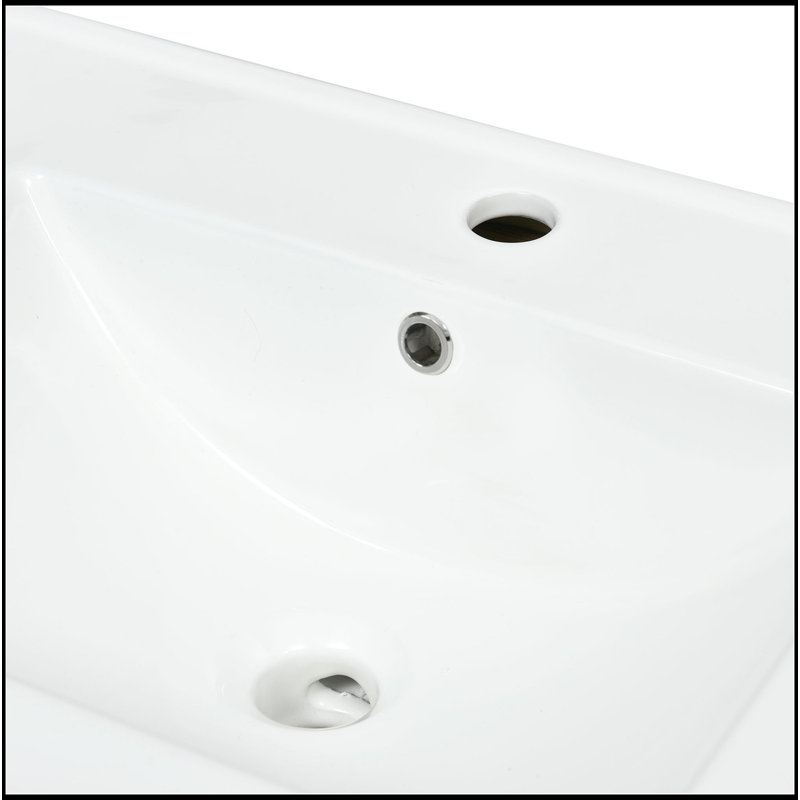 Meuble-lavabo autoportant 24 po avec lavabo en céramique 24 po, meuble-lavabo moderne avec 3 tiroirs