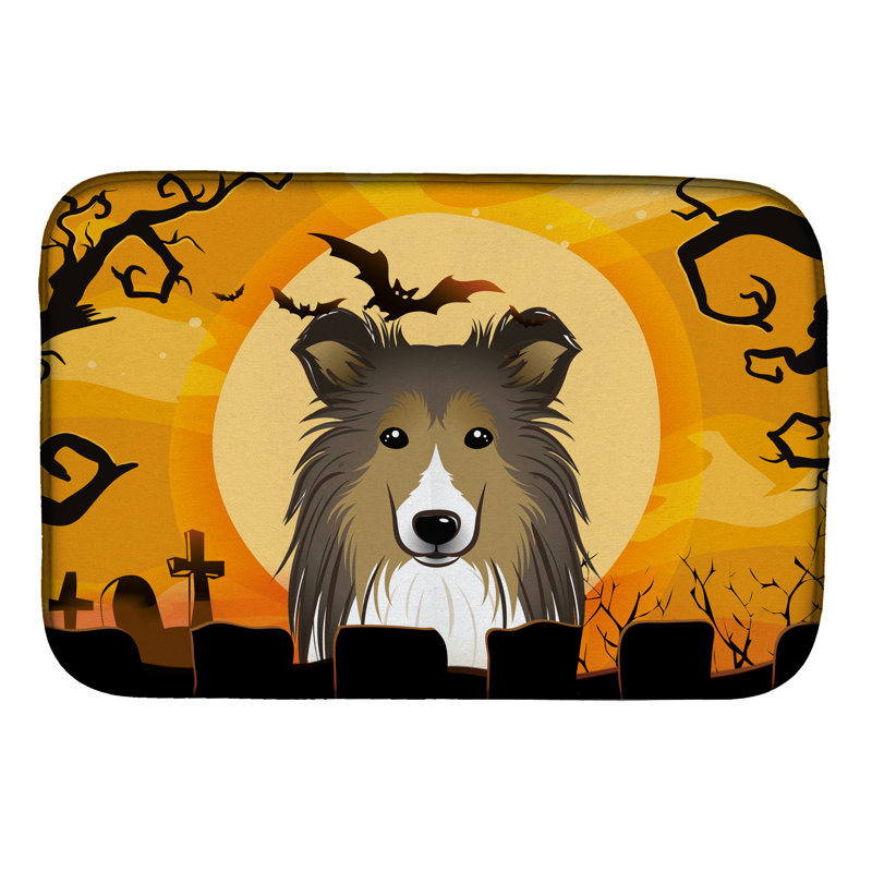 Tapis de séchage halloween sheltie