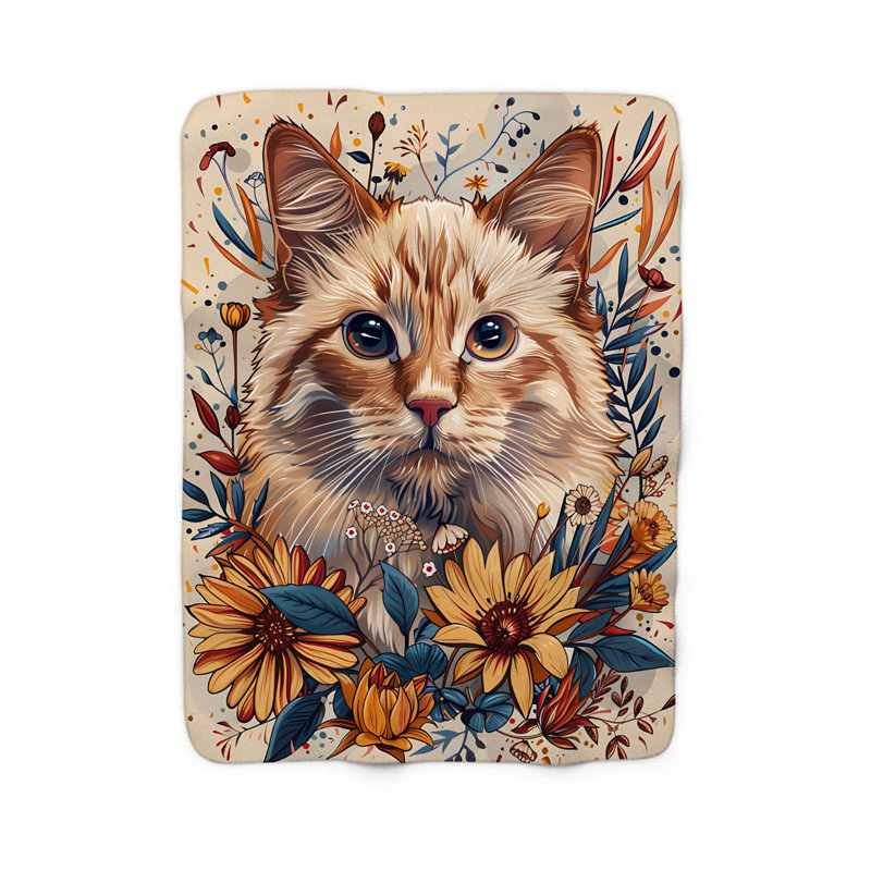 Couverture florale en fourrure Grace, L 50 po x L 60 po