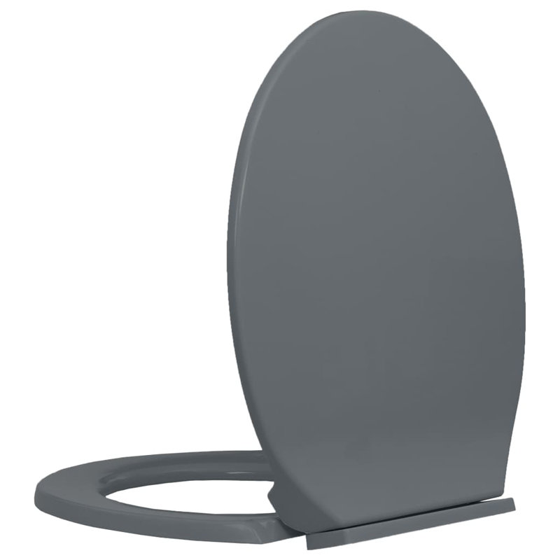 Rohando Soft-Close Elongated Standard Toilet Seat, Grey