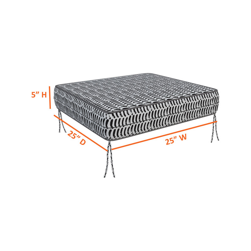 Outdoor Cushion Cover, 12.7cm H x 63.5cm W x 63.5cm D