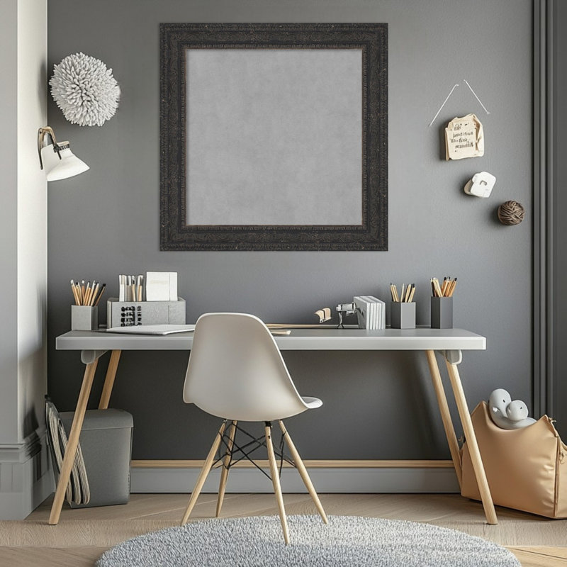 Tableau magnétique encadré noir Attic Aged - Tableau magnétique, tableau d'organisation, H 25 po x l 25 po