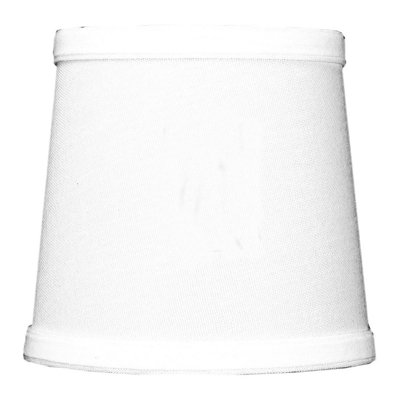 Abat-jour tambour en soie/chantoung H 5,25 po x l 5 po (à clips) de couleur blanche