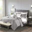 Collection de literie pour lit double / grand lit gris - édredon et taies décoratives en microfibre douce lavable à la machine-124544278